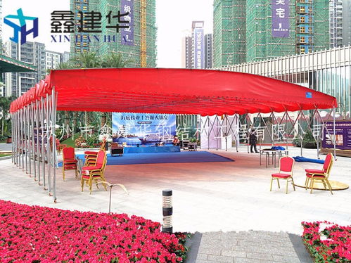 【绍兴市供应大型折叠仓库推拉篷推拉雨棚遮阳篷固定棚大排档挡雨蓬商铺雨棚】- 