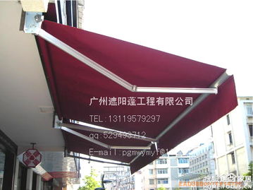 广州伸缩手摇雨篷 彩蓬 伸缩手臂 遮阳帐篷 电动阳篷 雨棚